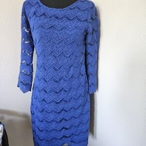 Sugarlips Cobalt Blue Lace Mini Dress